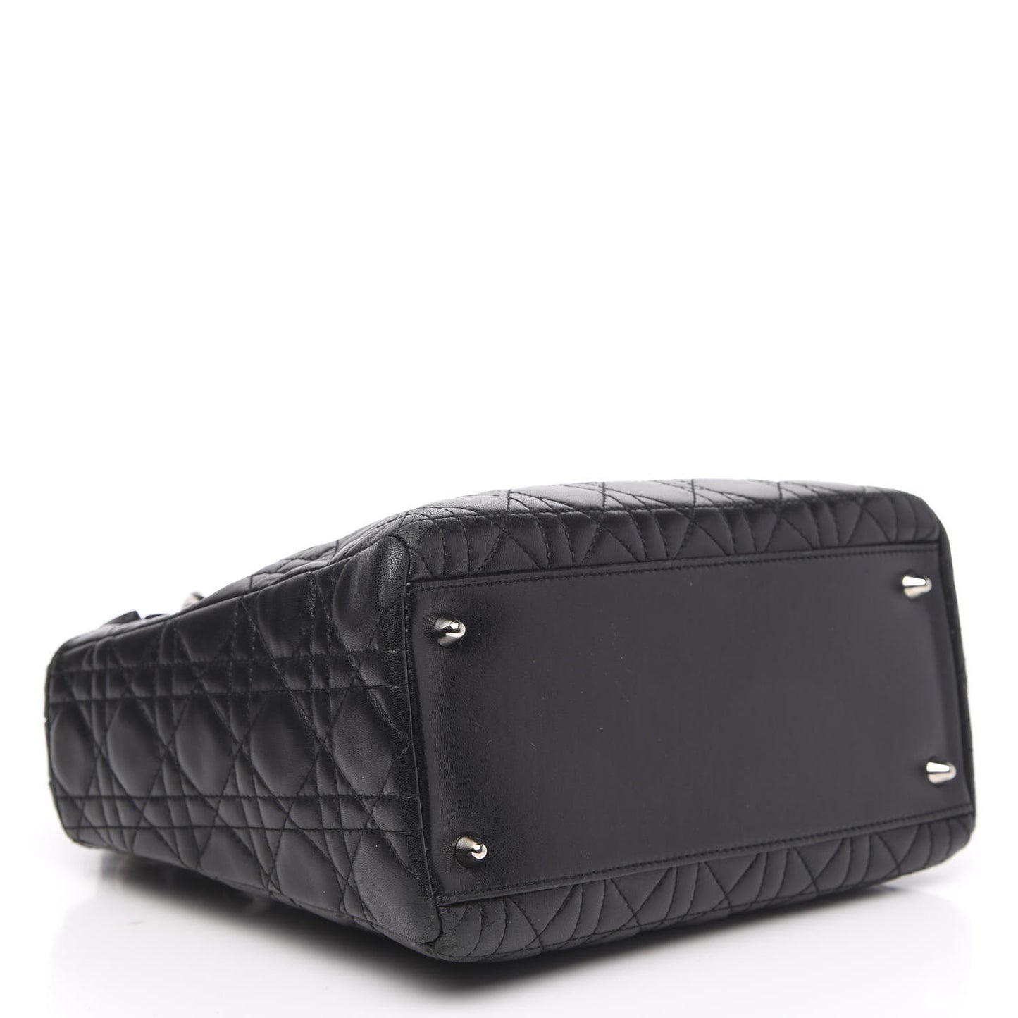 Lambskin Cannage Bow Medium Lady Dior Black