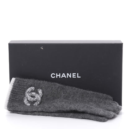 Chanel Cashmere Silk CC Gloves Grey 6 of 6