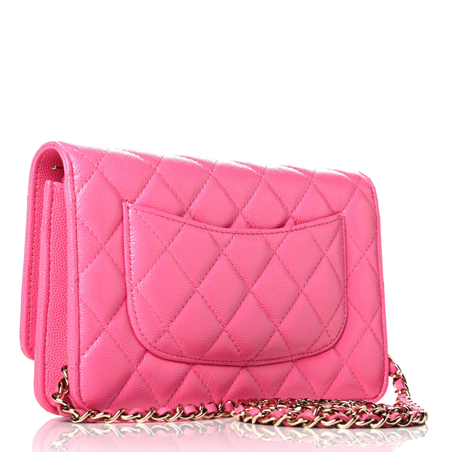 Chanel Caviar Quilted Wallet on Chain WOC Fuchsia 2 of 8