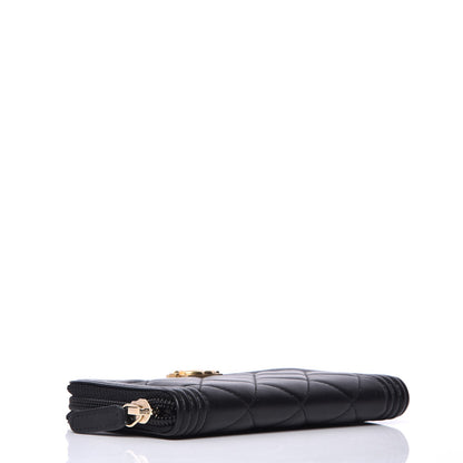 Chanel Lambskin Quilted Small Boy Zip Around Wallet Black 4 of 9