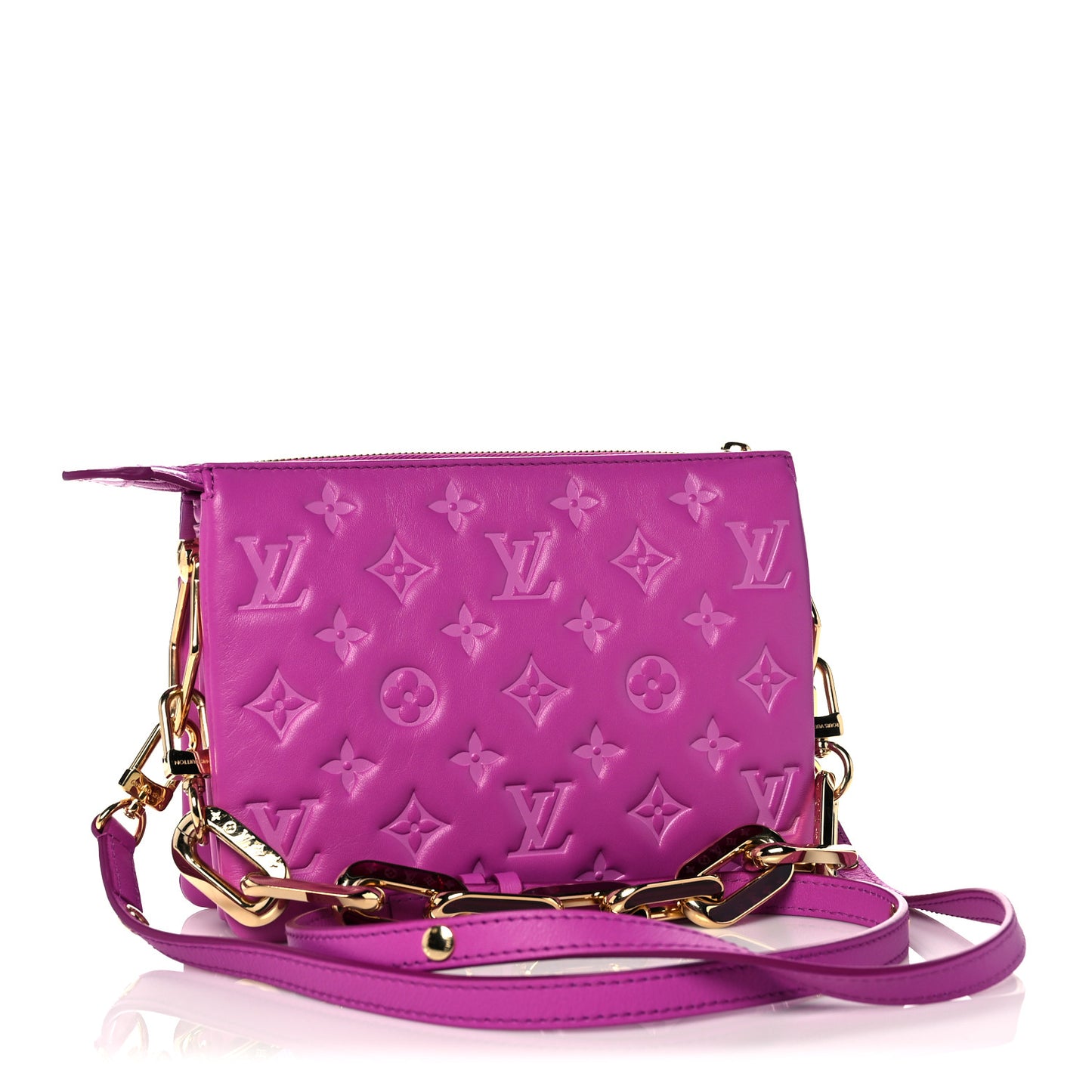 Lambskin Embossed Monogram Coussin BB Orchid