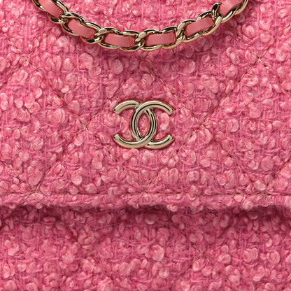 Chanel Tweed Quilted Flap Chain Waist Bag Pink 8 of 11