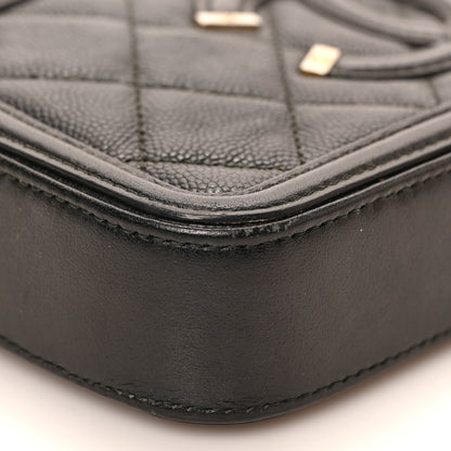Chanel Caviar Quilted CC Filigree Clutch With Chain Black 8 of 9