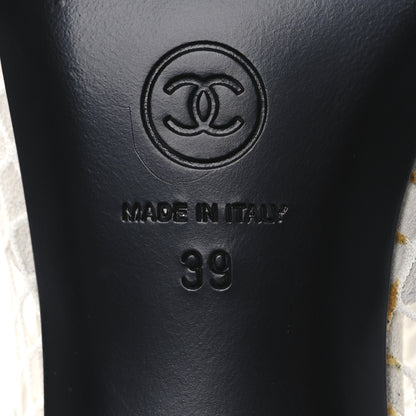 Chanel Mesh Kid Suede Patent Mary Jane Short Boots 39 White Black 8 of 13