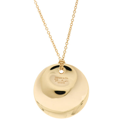 Tiffany 18K Yellow Gold Elsa Peretti Round Disc Pendant Necklace 4 of 6