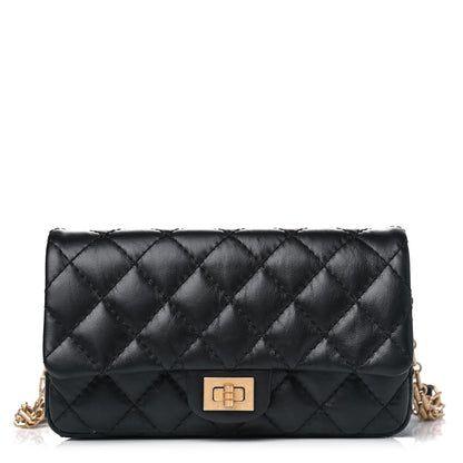 Chanel Aged Calfskin Quilted 2.55 Reissue Chain Waist Bag Black 1 of 4