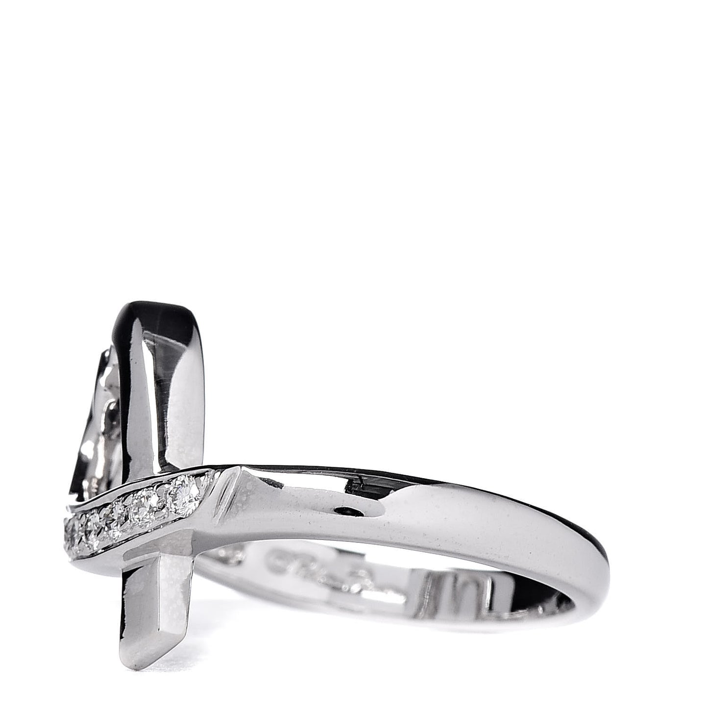 18K White Gold Diamond Paloma Picasso Loving Heart Ring 53 6.5