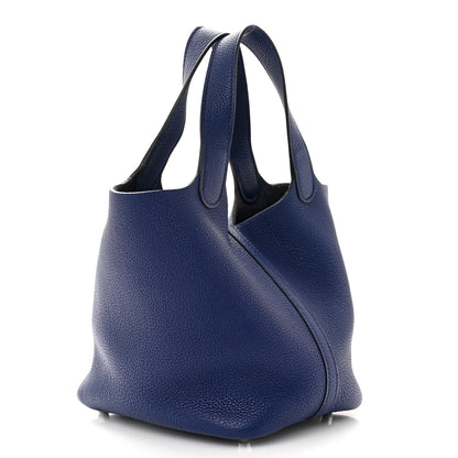 Hermes Taurillon Maurice Picotin Lock 18 PM Bleu Saphir 3 of 12