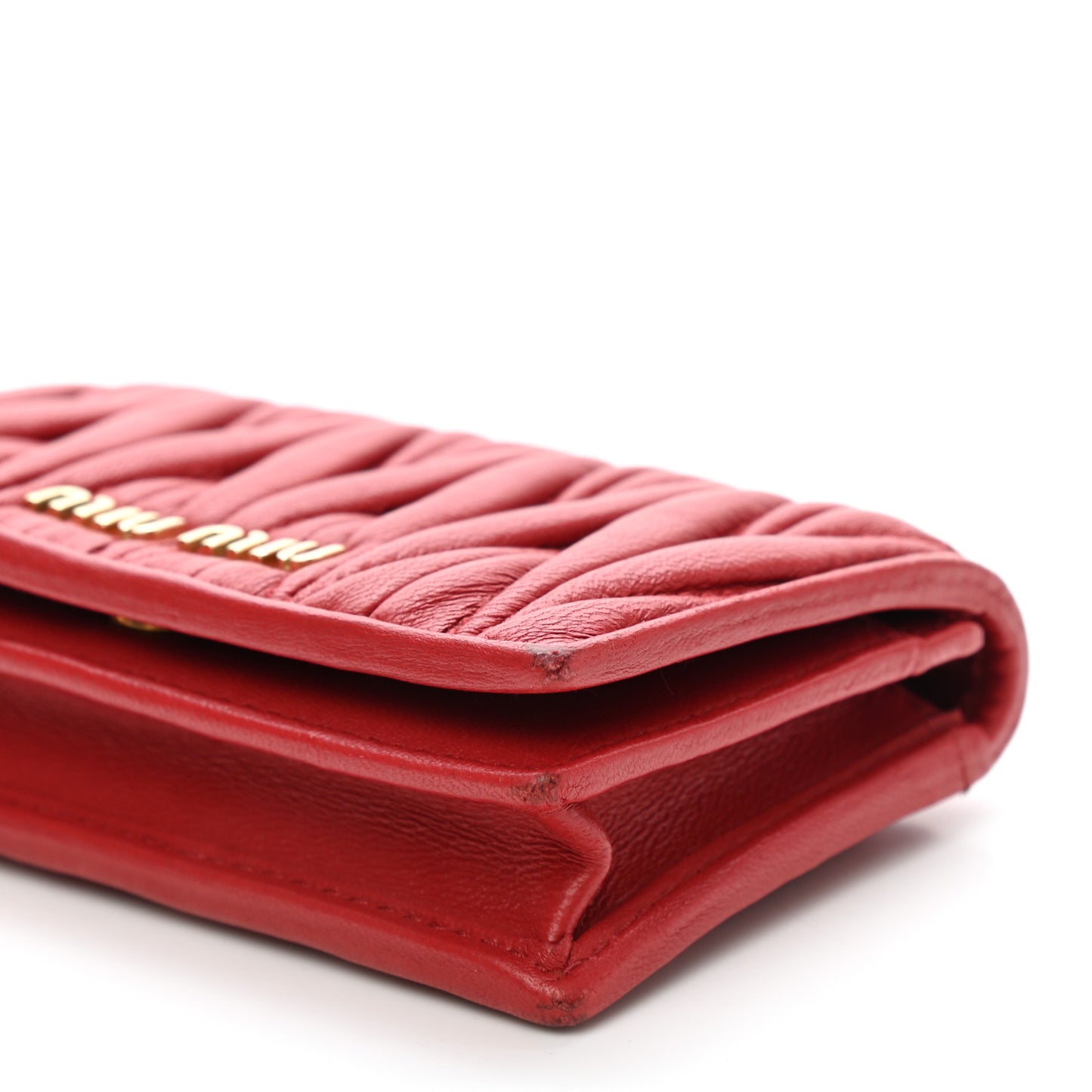 Nappa Matelasse Flap Card Holder Key Ring Fuoco