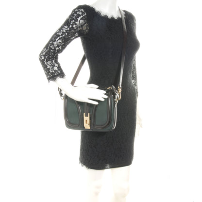 Burberry Leather Suede Brickfield Shoulder Bag Green 2 of 11