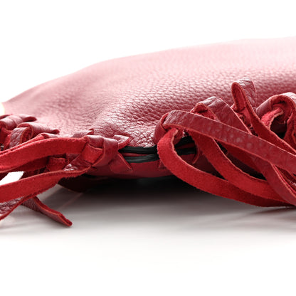 Valentino Garavani Grained Calfskin C-Rockee Sagittarius Fringe Clutch Scarlet 11 of 15