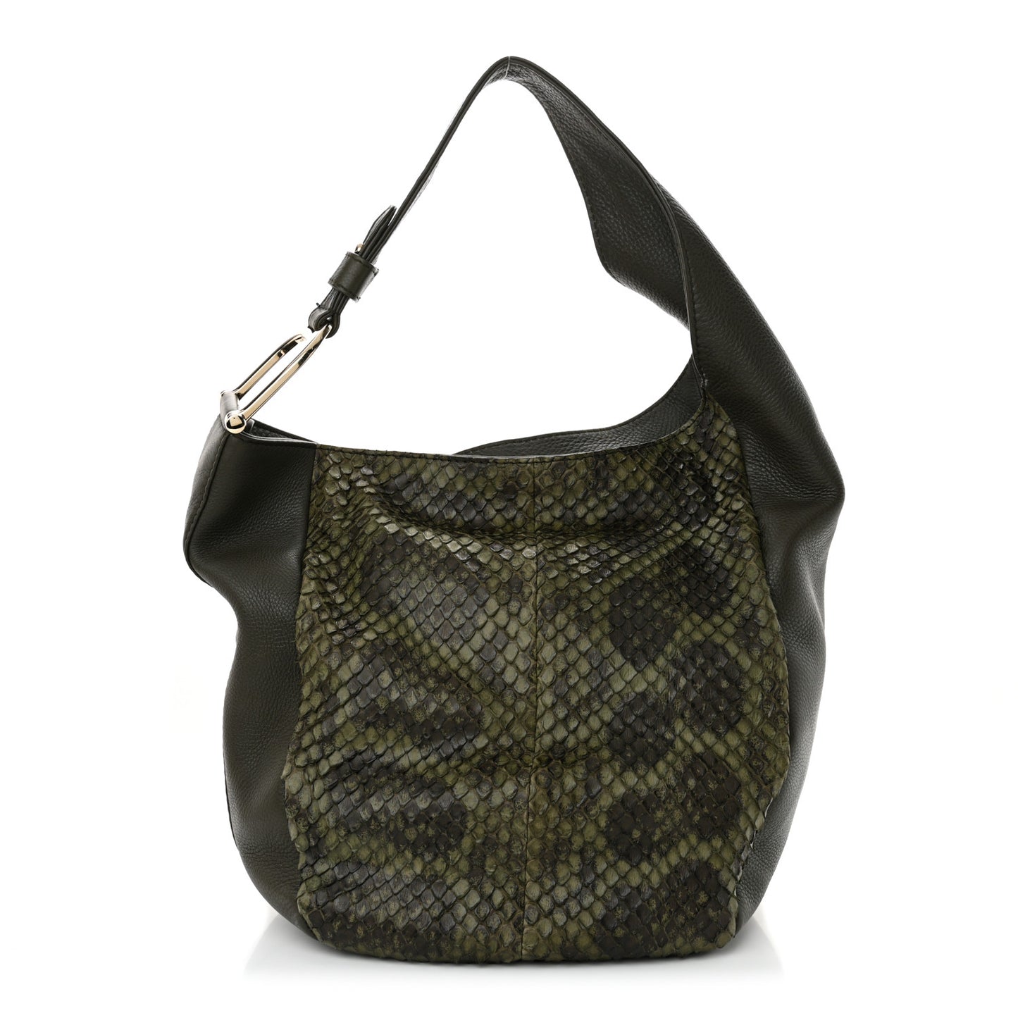 Snakeskin Greenwich Shoulder Bag Green