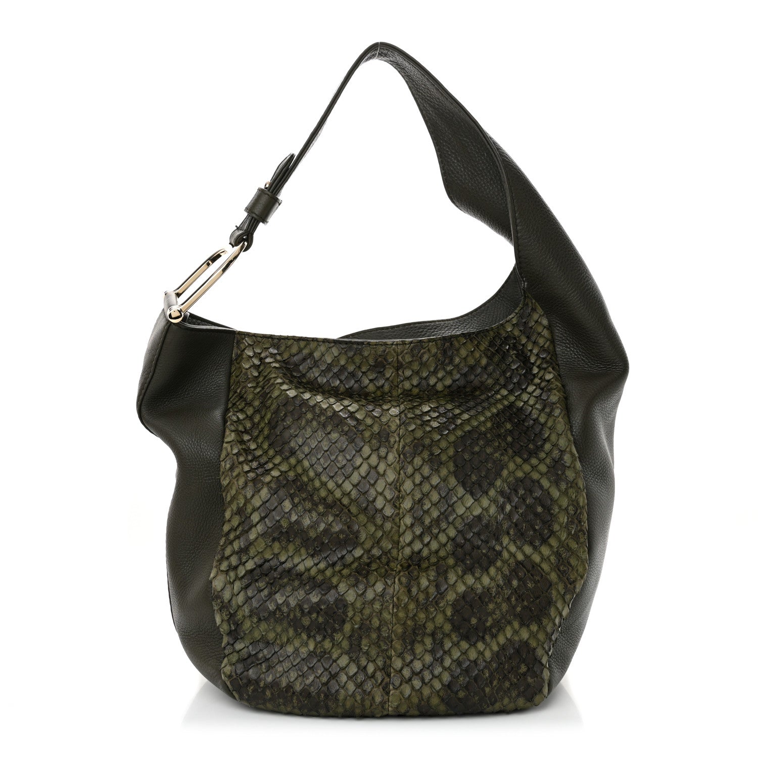 Gucci Snakeskin Greenwich Shoulder Bag Green 1 of 10