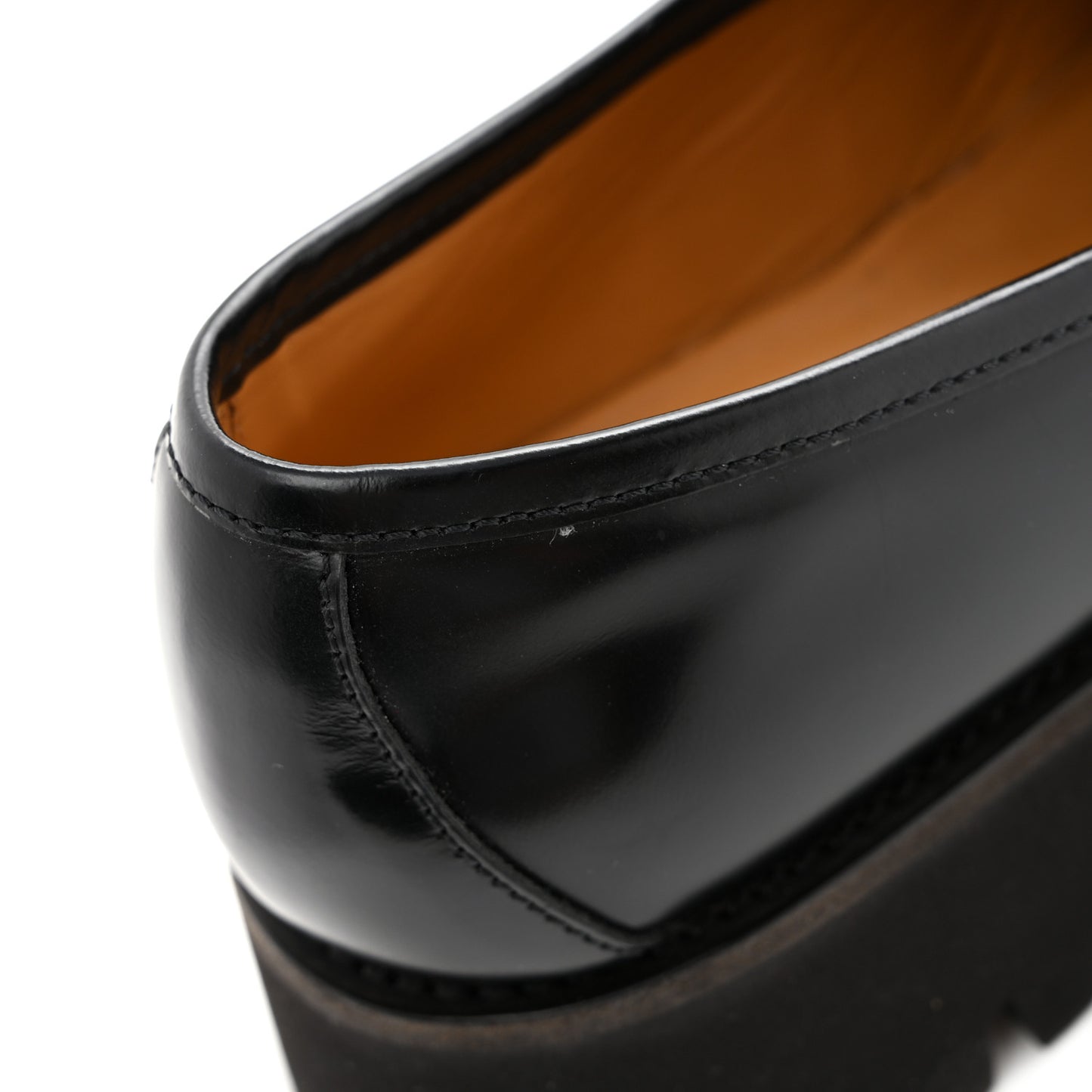 Cordovan Lux Womens Horsebit 45mm Platform Loafers 38.5 Black