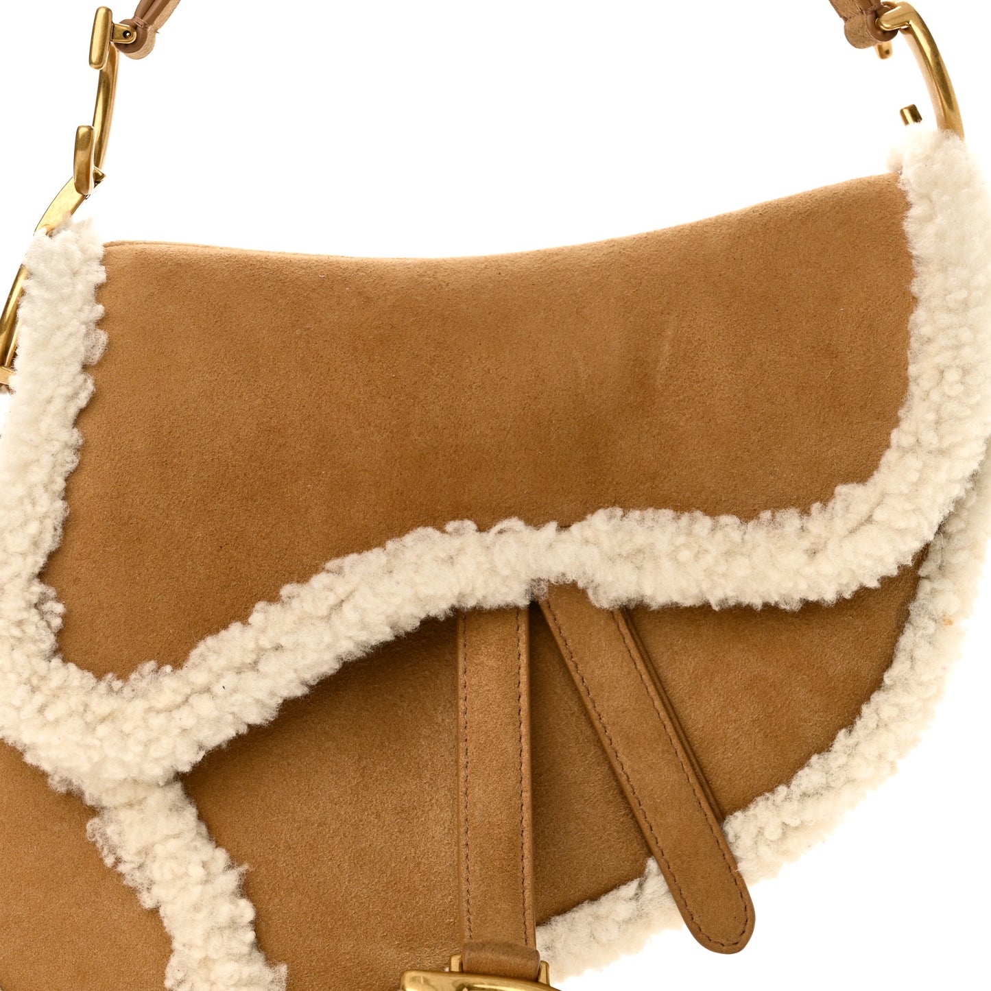 Shearling Saddle Bag Camel