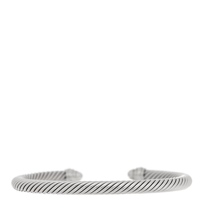 David Yurman Sterling Silver Pave Diamond 5mm Cable Classics Bracelet 2 of 3