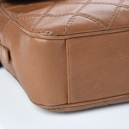 Chanel Calfskin Quilted Jumbo Coco Sporran Flap Light Brown 5 of 9