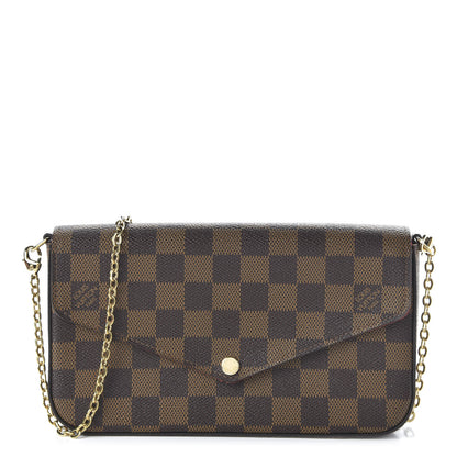 Louis Vuitton Damier Ebene Pochette Felicie Chain Wallet 1 of 10