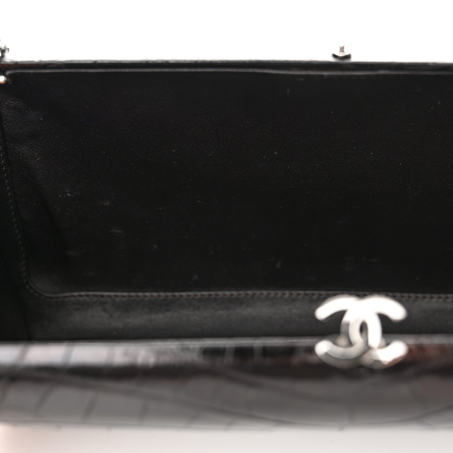 Chanel Alligator Chain Clutch Black 11 of 13