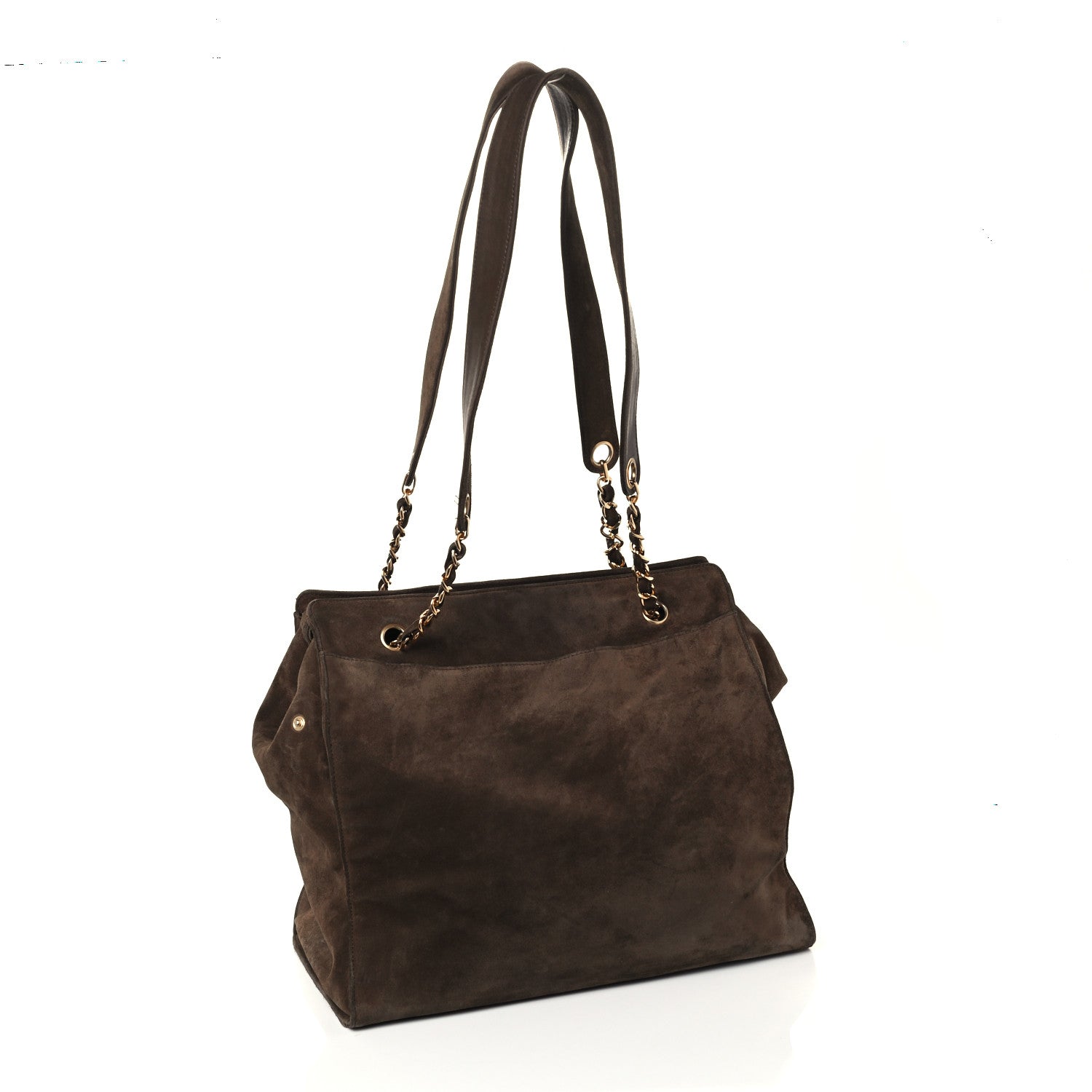 Chanel Suede CC Shoulder Bag Brown 2 of 9