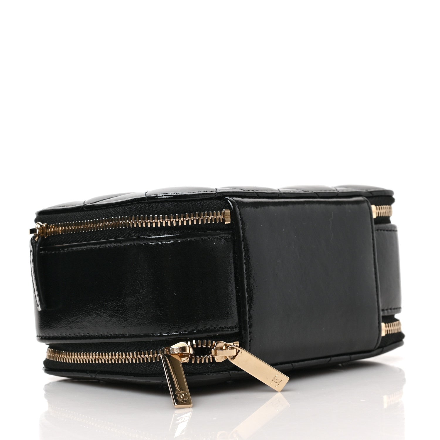 Chanel Patent Quilted Top Handle Small Vanity Case Black 4 of 9