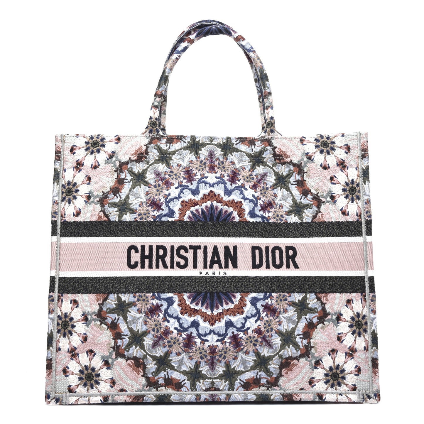 Canvas Embroidered KaleiDioroscopic Book Tote Multicolor