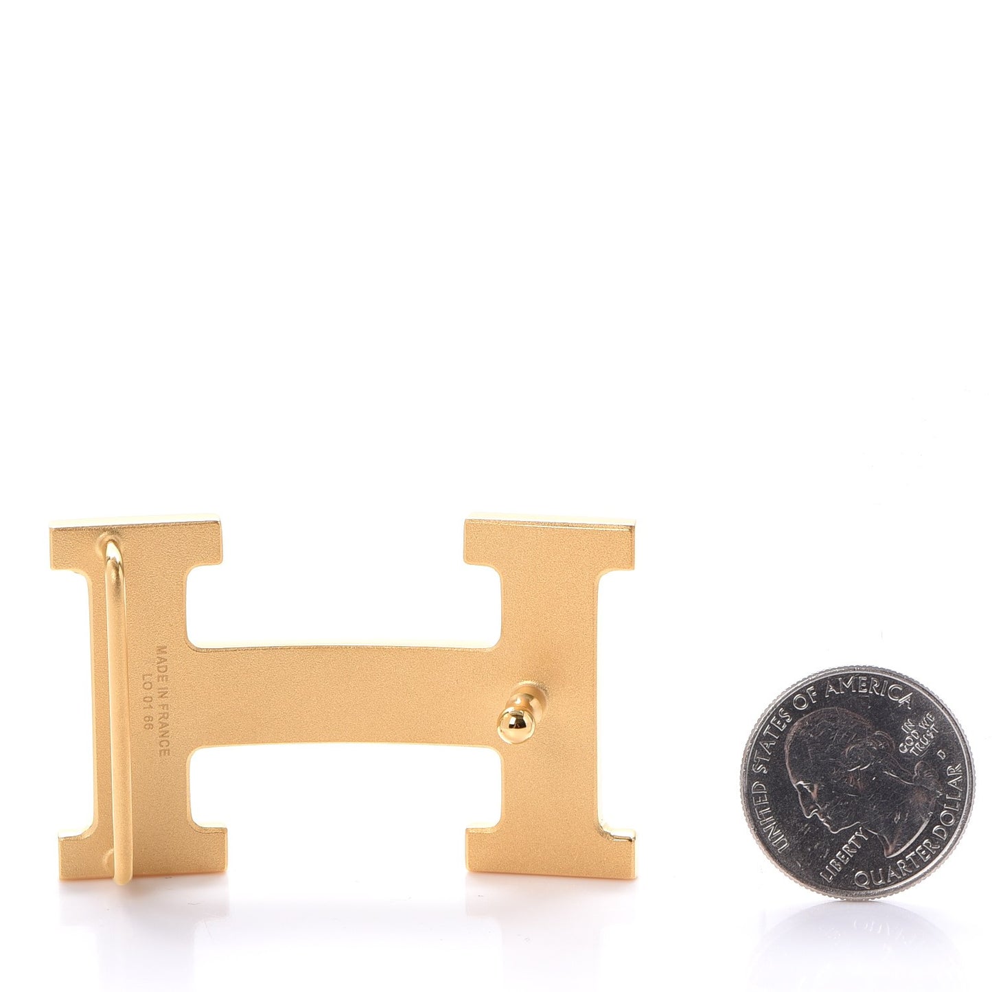 Guilloche 32mm H Belt Buckle Gold