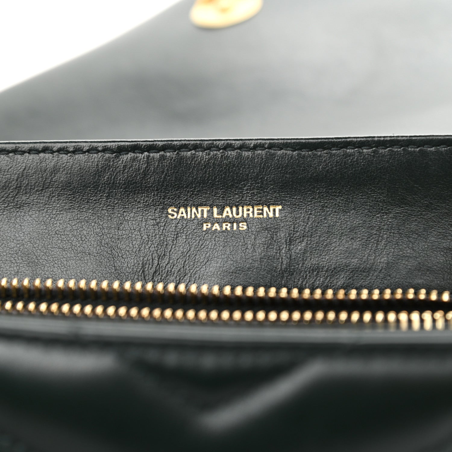 Saint Laurent Calfskin Y Quilted Monogram Small Loulou Chain Satchel Dark Mint 6 of 12