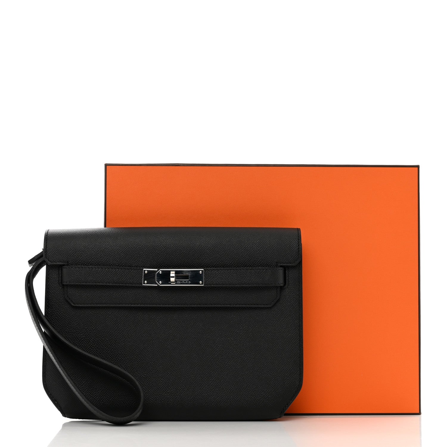 Hermes Epsom Kelly Depeches 25 Pouch Black 8 of 8