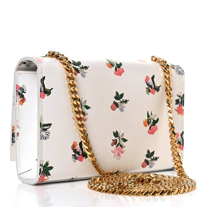 Saint Laurent Calfskin Prairie Flower Printed Small Classic Monogram Kate Satchel White 3 of 16