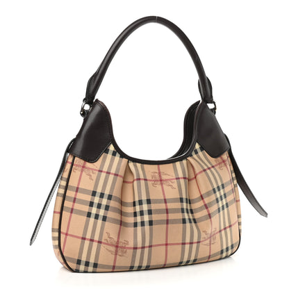 Burberry Haymarket Check Small Brooklyn Hobo Brown 2 of 9