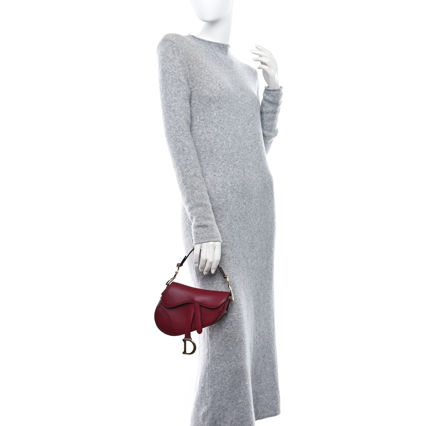 Calfskin Mini Saddle Bag Red