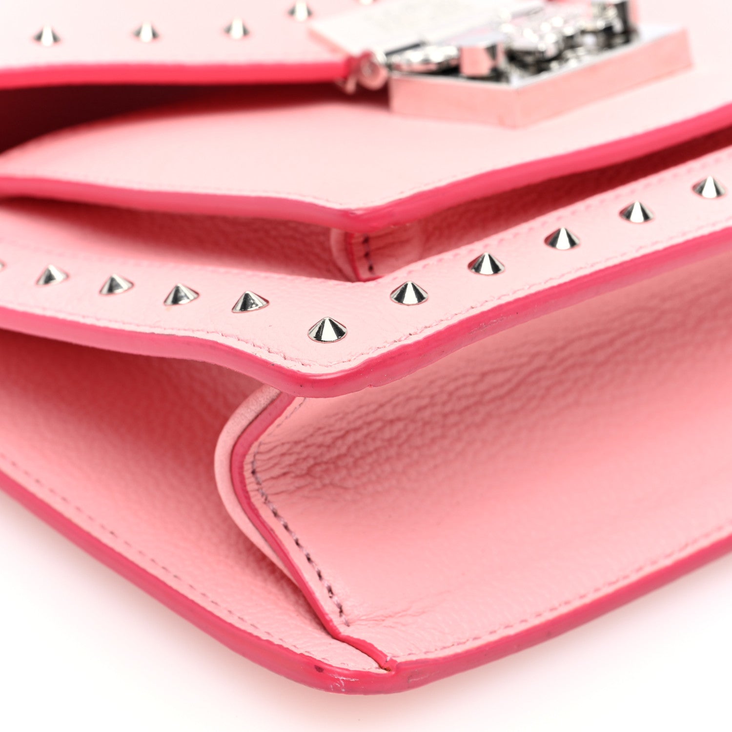 MCM Calfskin Studded Small Patricia Bag Pink 8 of 10