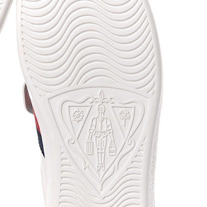 Gucci Calfskin Ayers Web Tiger Embroidered Mens Ace Sneakers 9 White 8 of 13