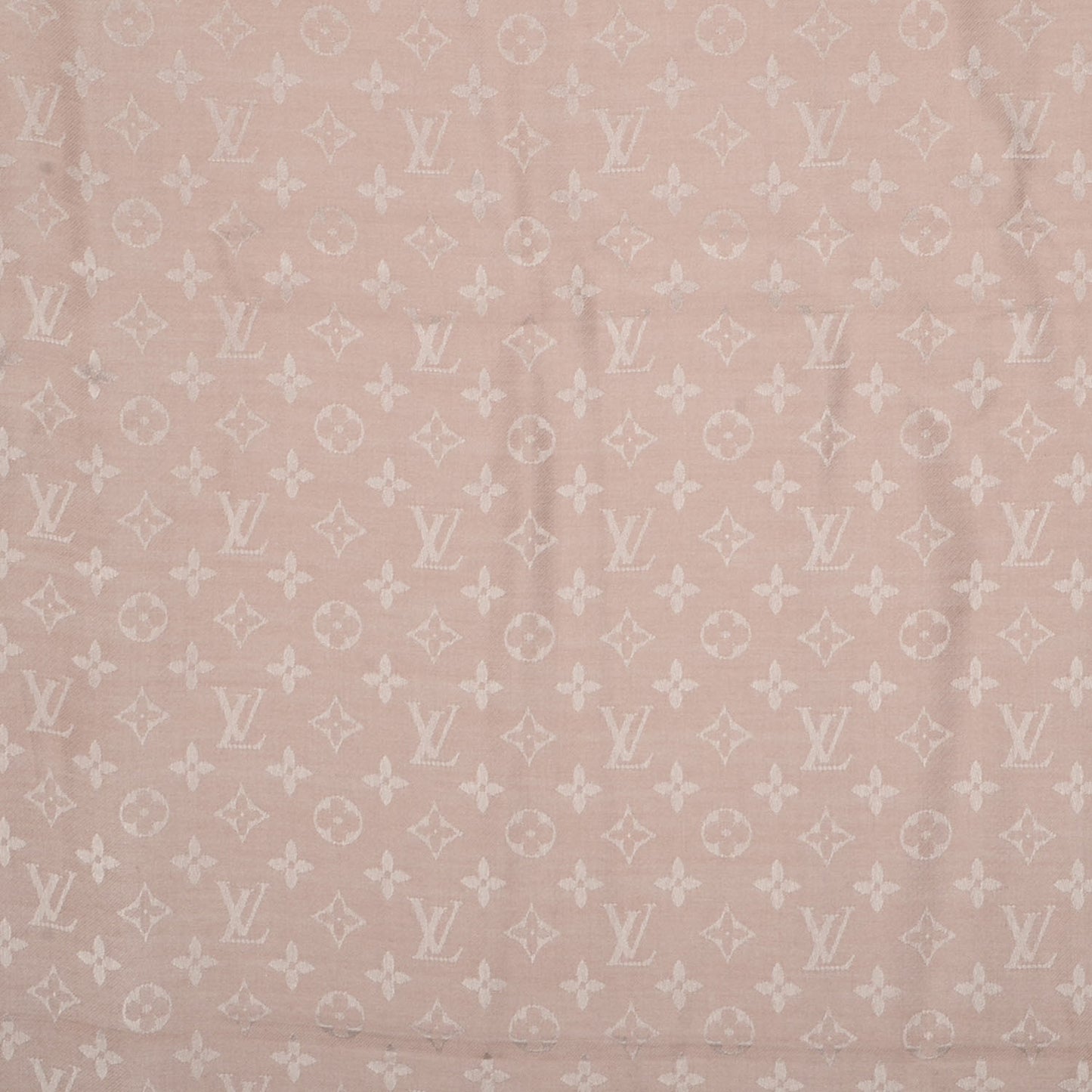 Wool Silk Monogram Shawl Natural
