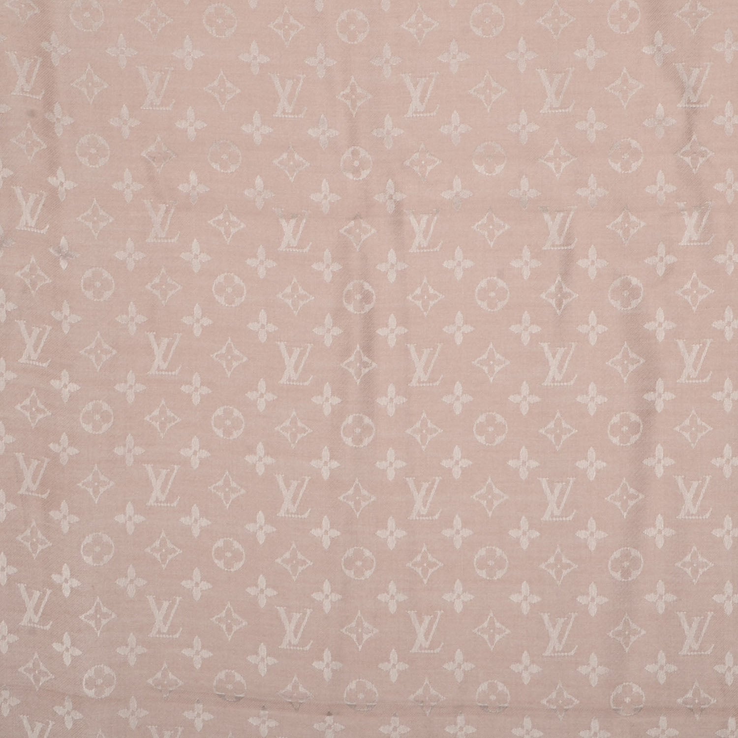Louis Vuitton Wool Silk Monogram Shawl Natural 1 of 5