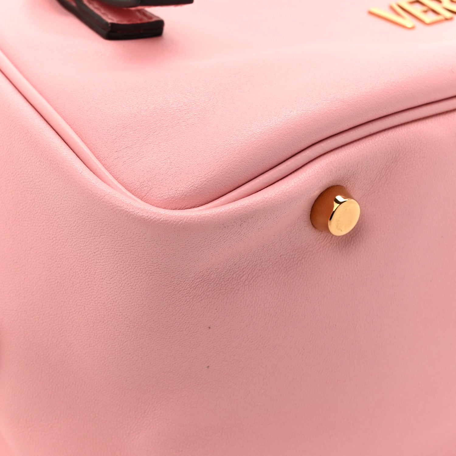 Versace Lambskin Tag Bowling Bag Light Pink 10 of 14