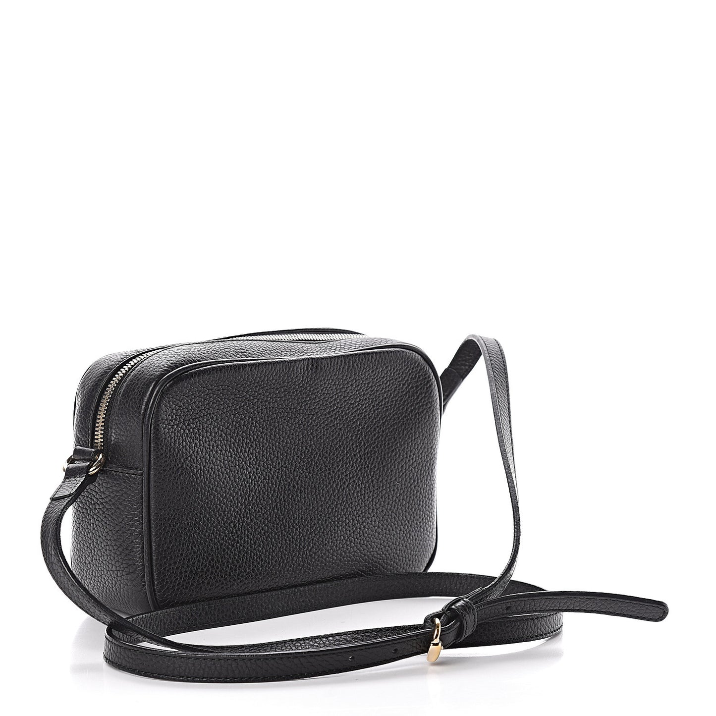 Pebbled Calfskin Small Soho Disco Bag Black