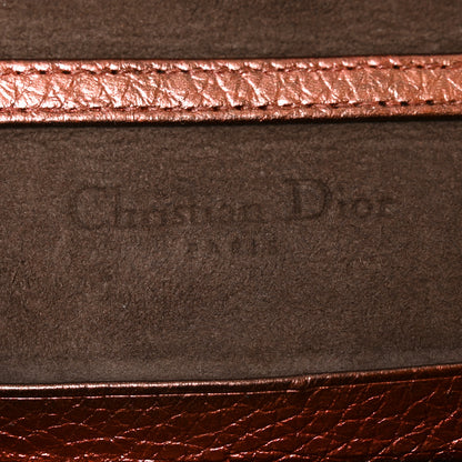 Christian Dior Metallic Grained Calfskin Diorama Top Handle Wallet On Chain Pouch Deep Orange 6 of 10