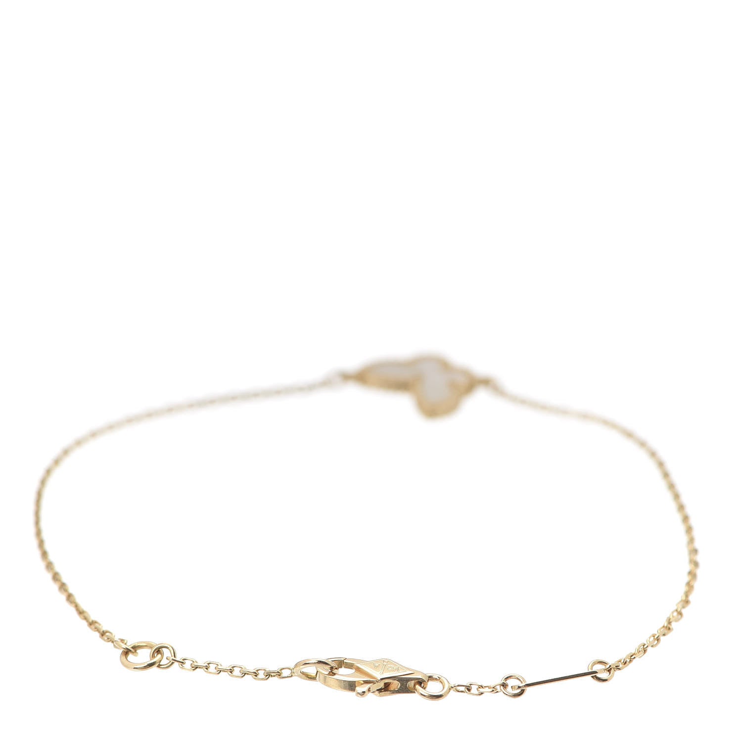 Van Cleef & Arpels 18K Yellow Gold Mother of Pearl Sweet Alhambra Butterfly Bracelet 3 of 8