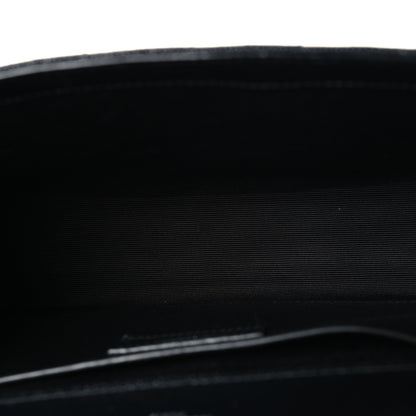 Saint Laurent Grain De Poudre Textured Mixed Matelasse Triquilt Medium Monogram Satchel Black 5 of 10