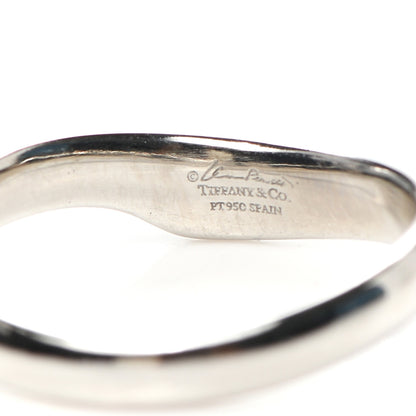 Tiffany Platinum Diamond Elsa Peretti Open Heart Band Ring 49 4.75 8 of 8