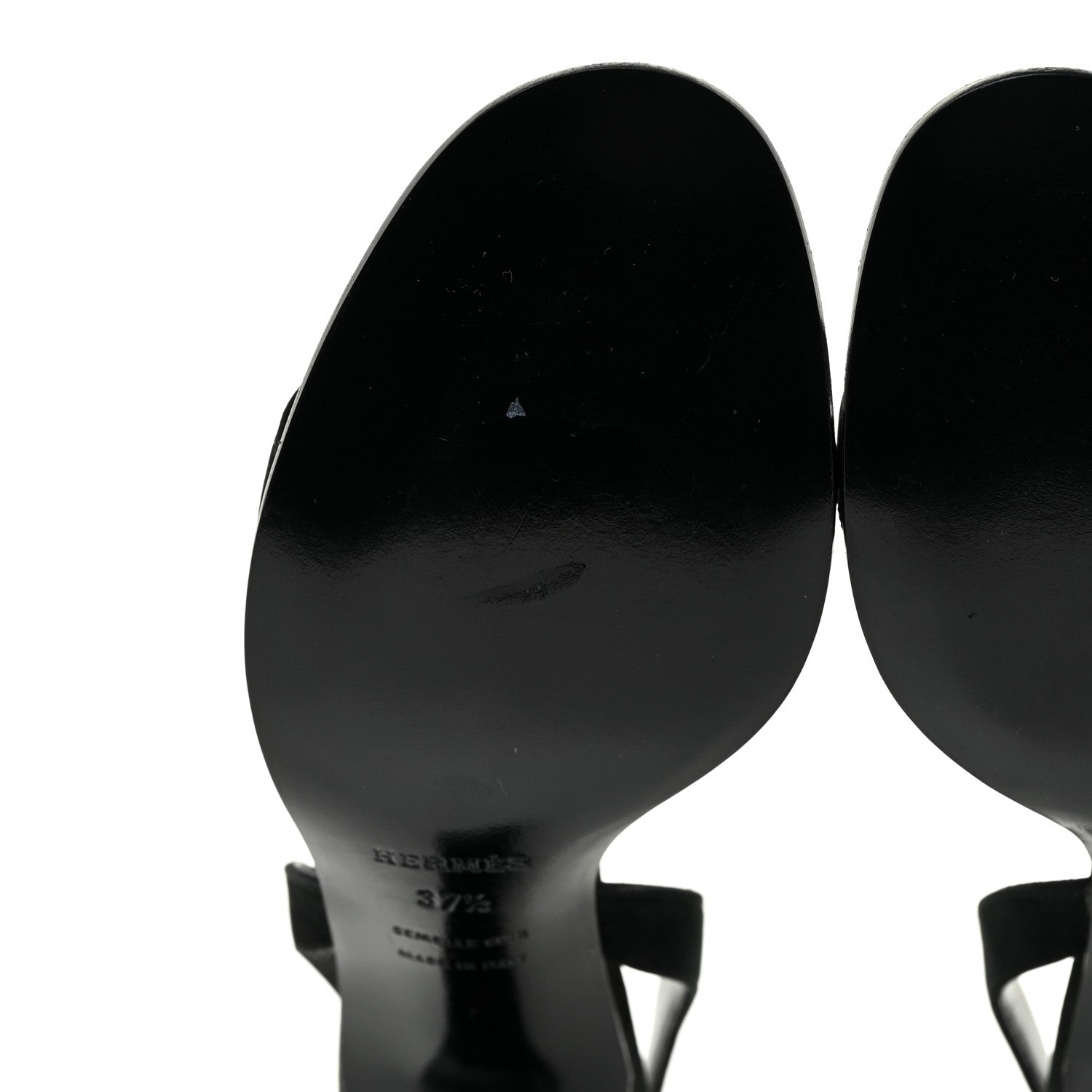 Hermes Suede Slingback Sandals 37.5 Black 8 of 17