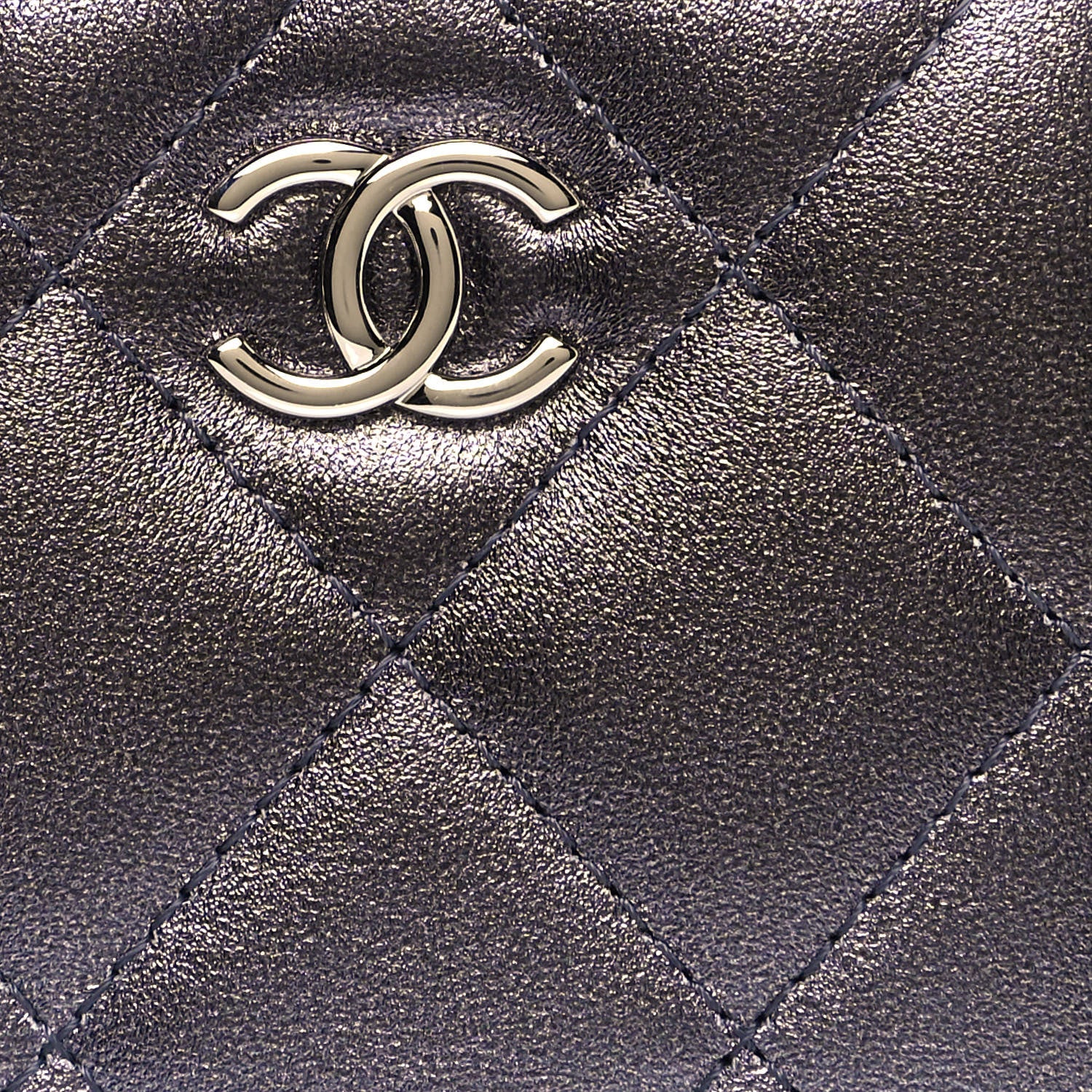 Chanel Gradient Metallic Lambskin Quilted Like A Wallet Clutch With Chain Silver Purple 7 of 12