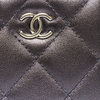 Chanel Gradient Metallic Lambskin Quilted Like A Wallet Clutch With Chain Silver Purple 7 of 12