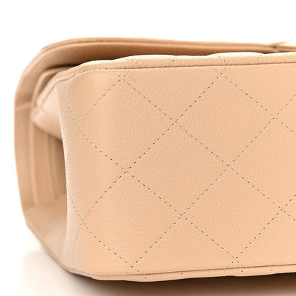 Chanel Caviar Quilted Jumbo Double Flap Beige 8 of 10