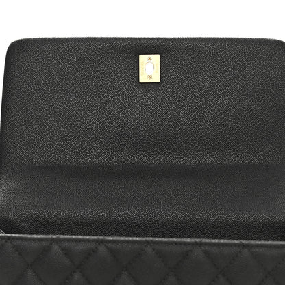 Chanel Caviar Lizard Quilted Small Coco Handle Flap Black 11 of 12