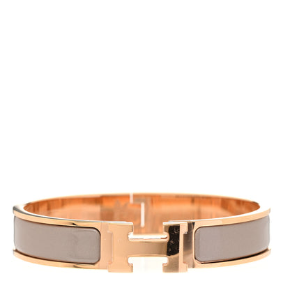 Hermes Enamel Narrow Clic Clac H Bracelet GM Marron Glace 1 of 5