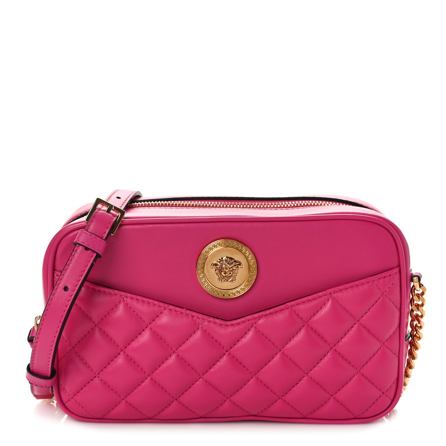 Nappa Quilted Medium La Medusa Camera Bag Pink