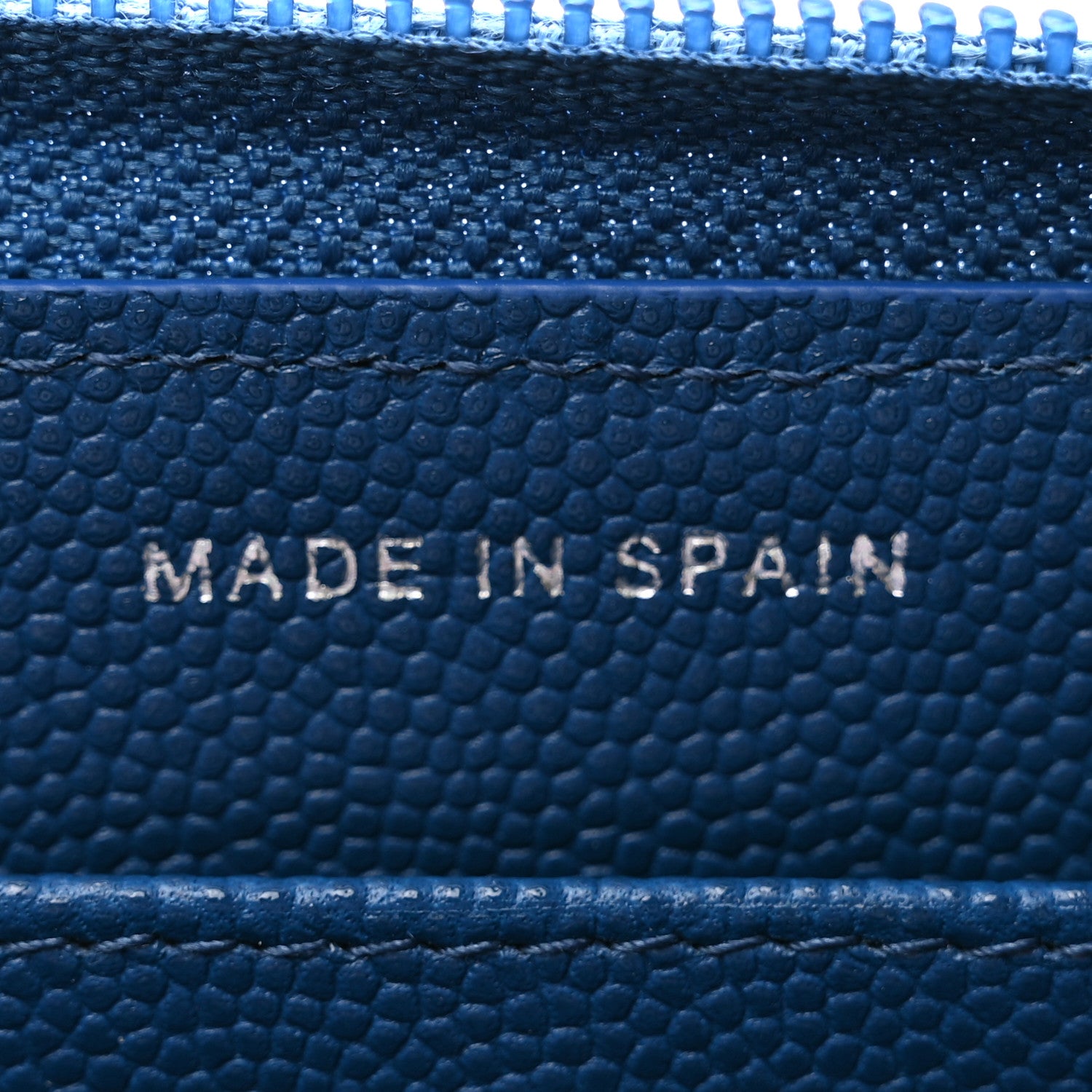 Chanel Caviar Quilted Large Boy Zip Around Wallet Blue 8 of 10